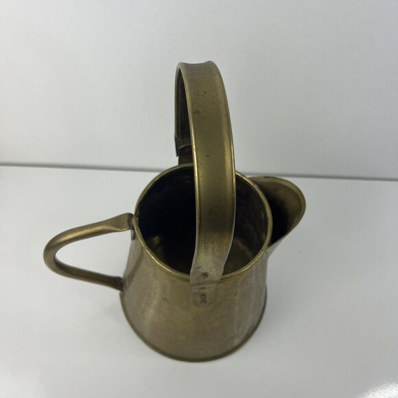 Vintage Brass Flower Pitcher Water Jug 12 inches with Handle - Picture 5 of 6